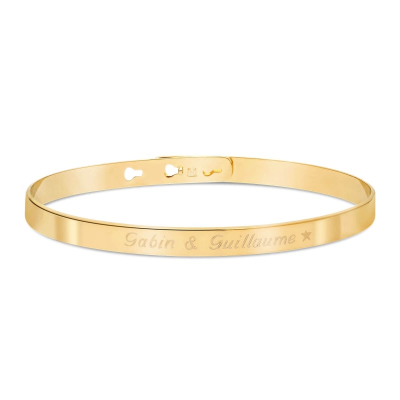 Packshot du bracelet jonc gravé en Plaqué Or