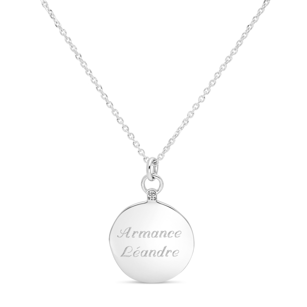 Collier médaille 15 mm arbre de vie Argent