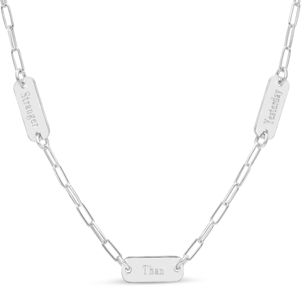 Collier personnalisé Argent 3 plaques à graver