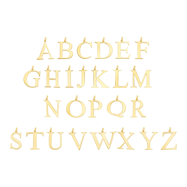Collier charm lettre 18 mm Plaqué Or