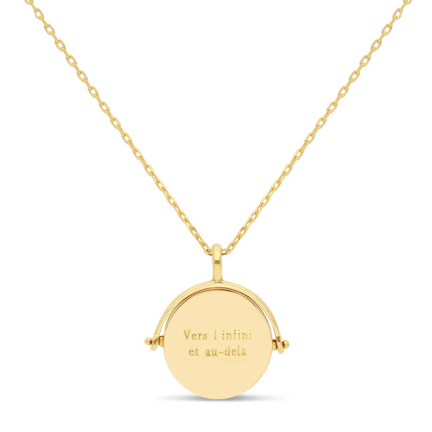 Collier personnalisé Plaqué Or et médaille nacrée 15 mm