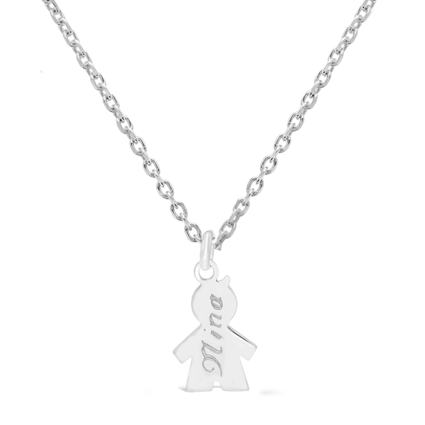 Collier enfant personnalisé Argent et pendentif petit garçon 15 mm