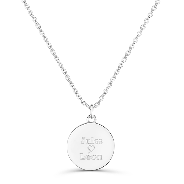 Collier pendentif nacre blanche 15 mm en Argent