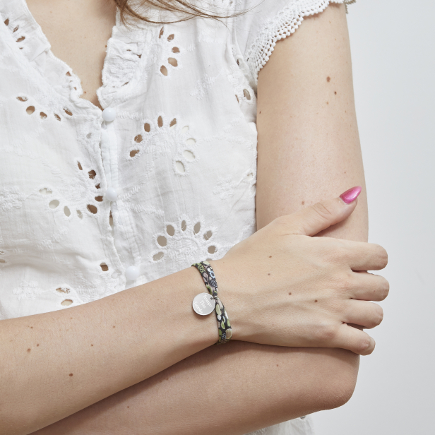 Bracelet liberty et médaille 15 mm Argent