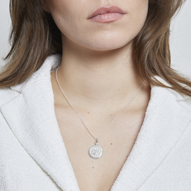 Collier médaille 15 mm arbre de vie Argent