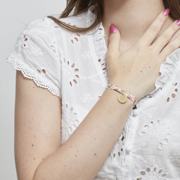 Bracelet liberty et médaille 15 mm Plaqué Or