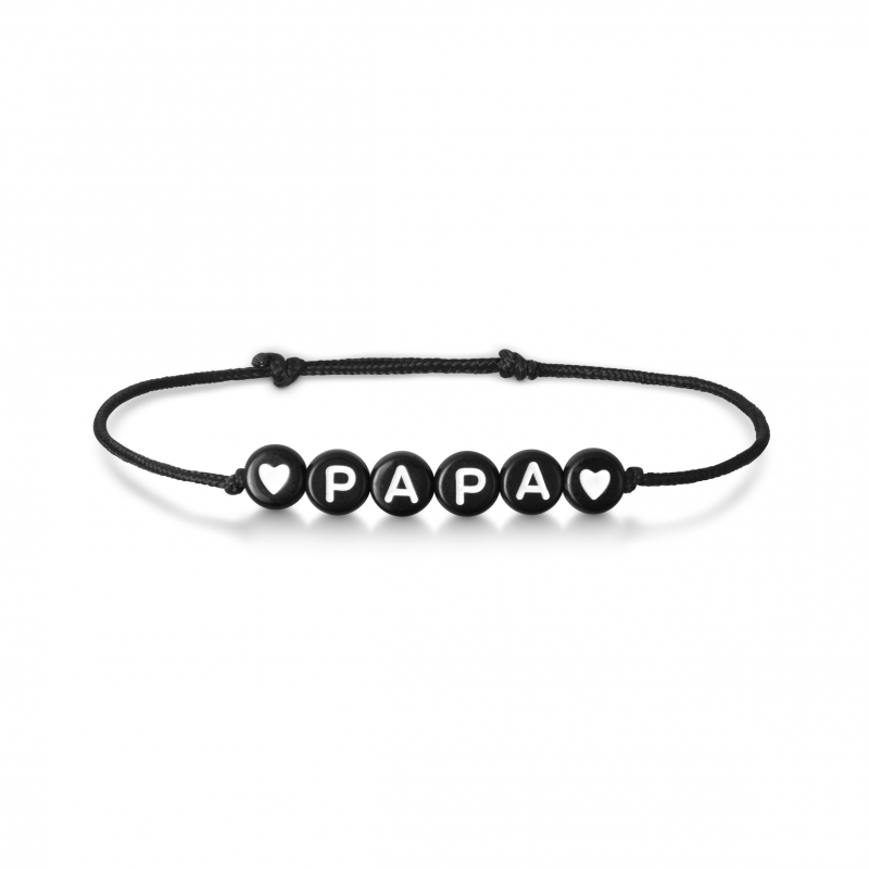 Bracelet cordon homme personnalisable lettres blanches