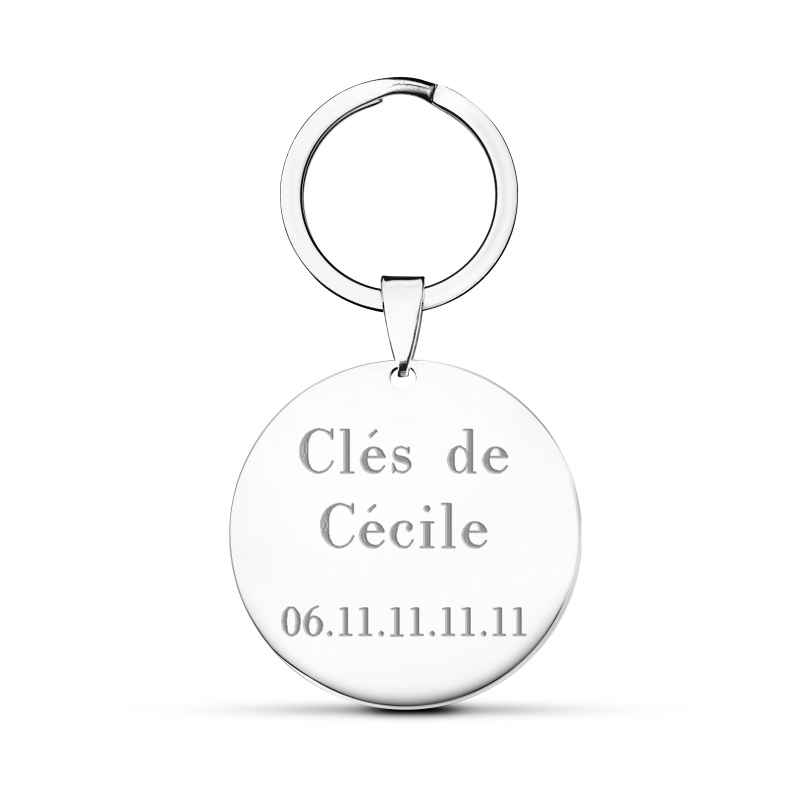 Porte clés personnalisé rond médaille 36 mm