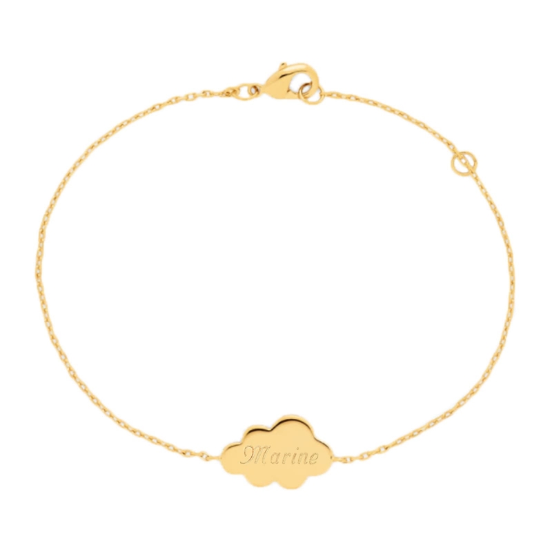 Bracelet nuage personnalisé en Plaqué Or pour enfant
