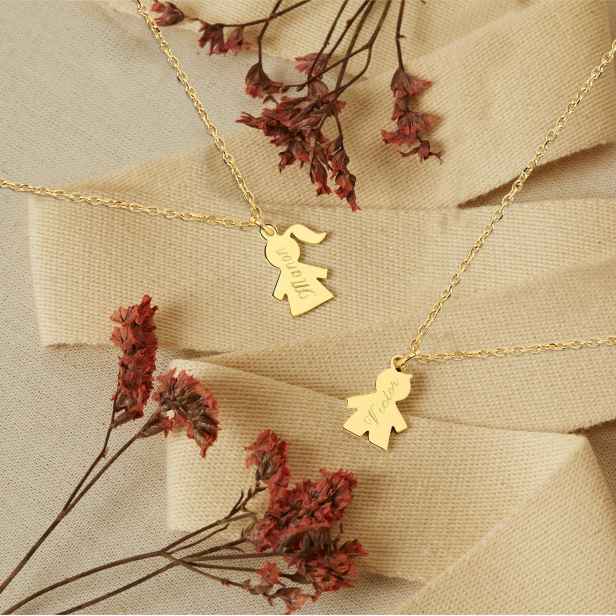 Collier personnalisé enfant Plaqué Or et pendentif petit garçon 15 mm