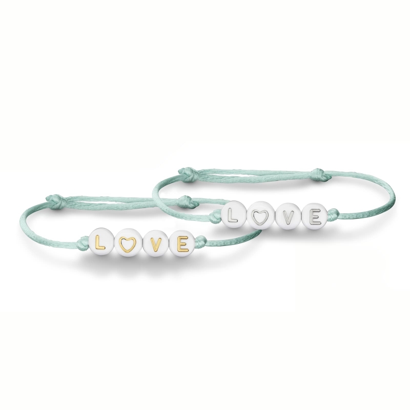 Duo bracelets cordons personnalisés lettres pour mère-enfant