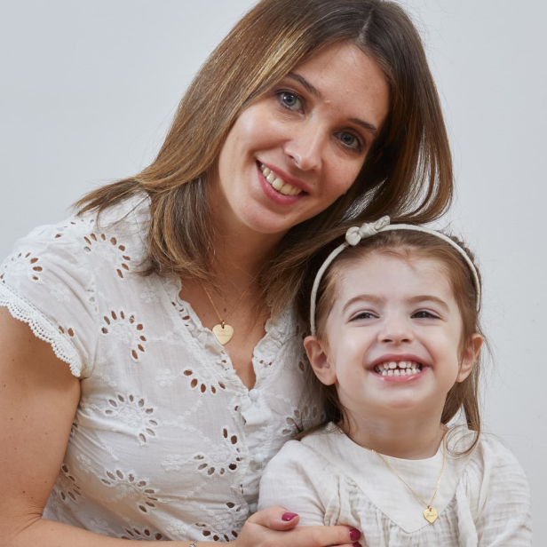 Duo collier personnalisé cœur mère enfant