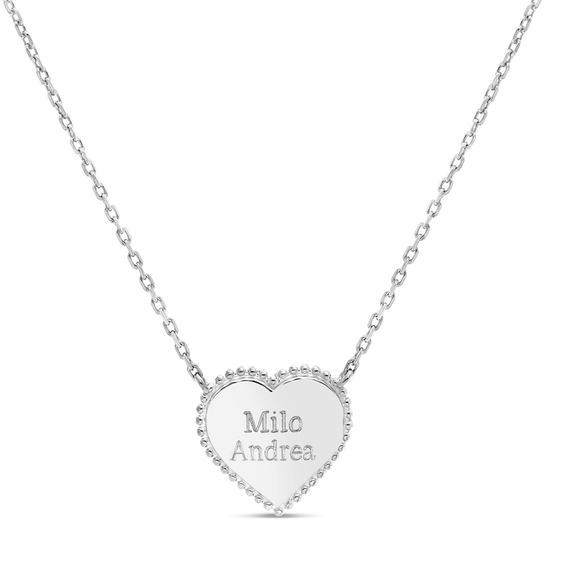 Collier personnalisé enfant médaillon Argent en forme de cœur