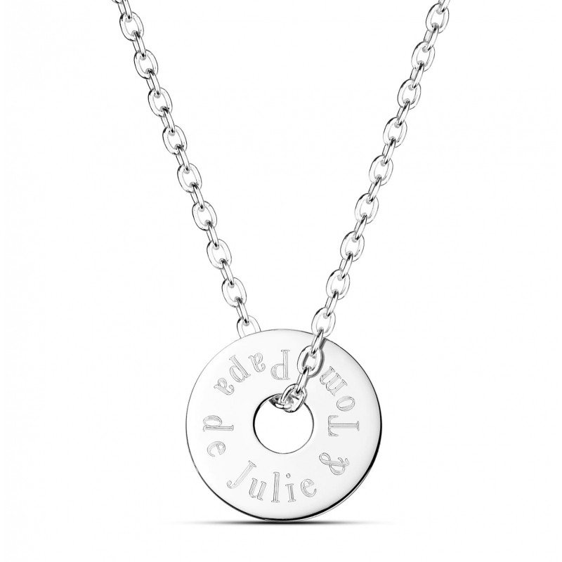 Collier médaille cible 20 mm en Argent