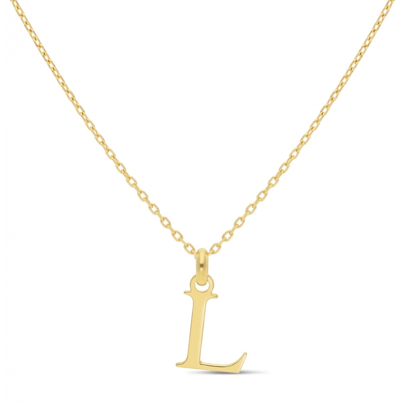 Collier lettre 12 mm en Plaqué Or