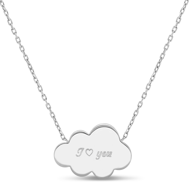 Collier enfant personnalisé nuage 20 mm Argent