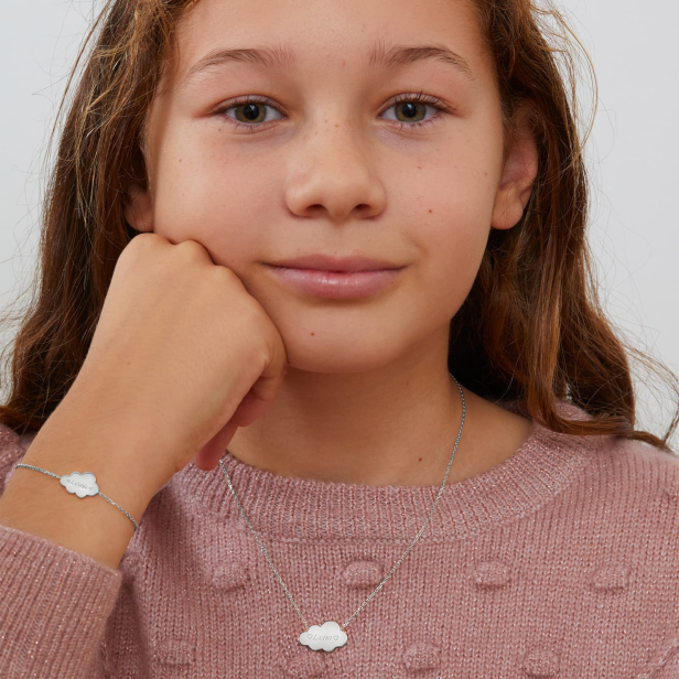 Bracelet nuage enfant personnalisé en Argent