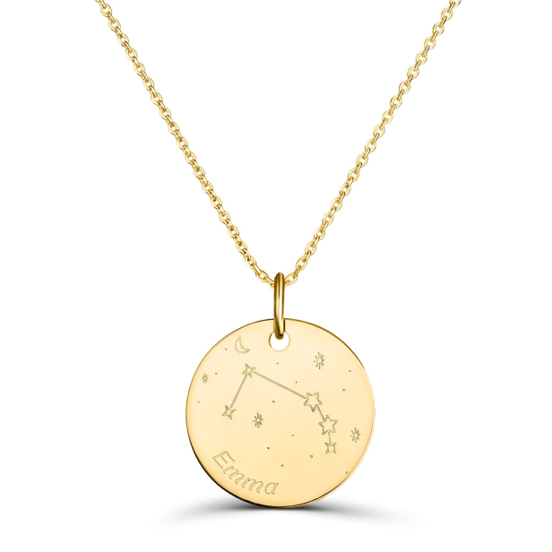 Collier médaille 20 mm astro bélier Plaqué Or