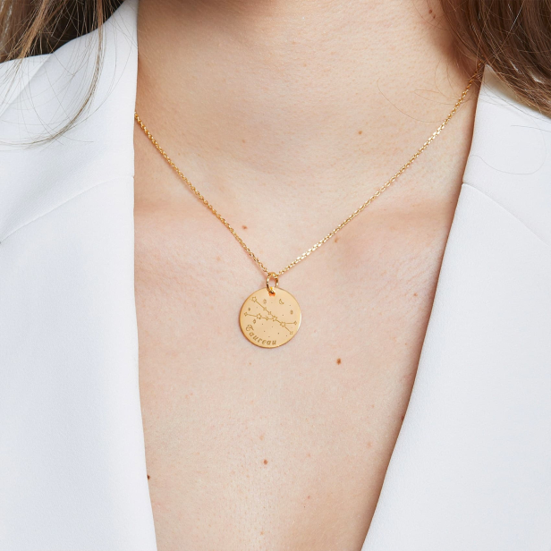 Collier médaille 20 mm astro taureau Plaqué Or