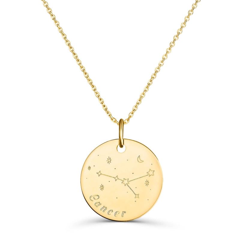 Collier médaille 20 mm astro cancer Plaqué Or