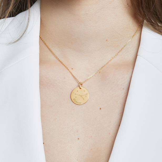 Collier médaille 20 mm astro cancer Plaqué Or