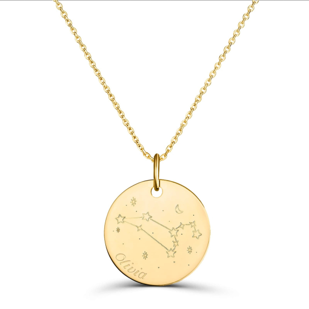 Collier médaille 20 mm astro lion Plaqué Or
