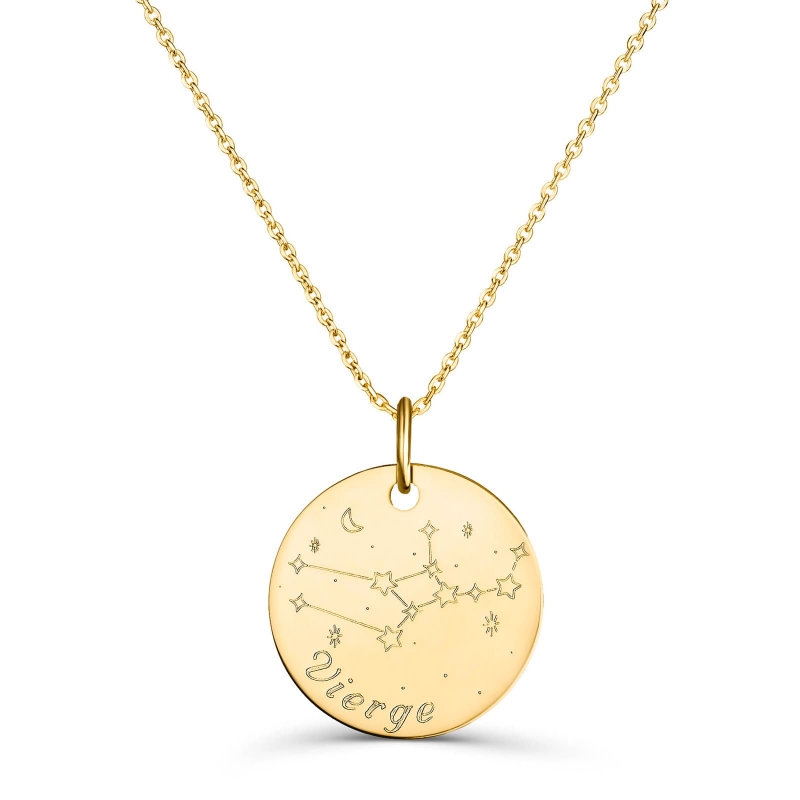 Collier médaille 20 mm astro vierge Plaqué Or