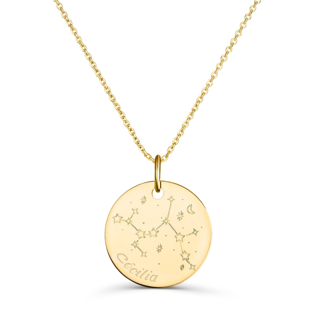 Collier médaille 20 mm astro sagittaire Plaqué Or