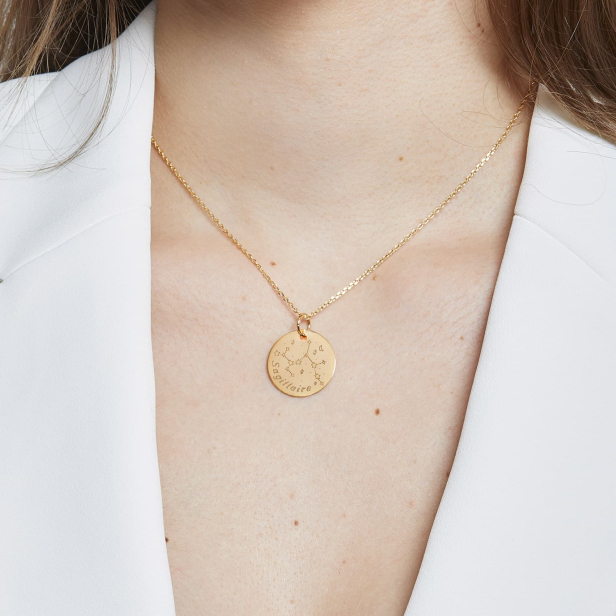 Collier médaille 20 mm astro sagittaire Plaqué Or
