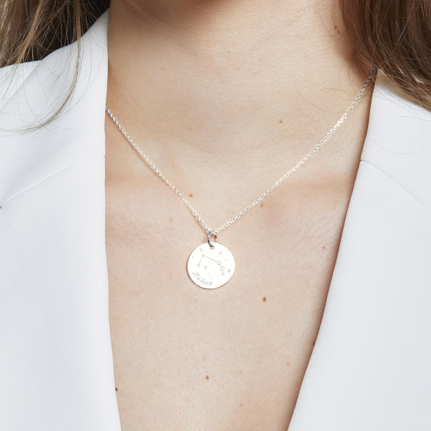 Collier médaille 20 mm astro bélier Argent