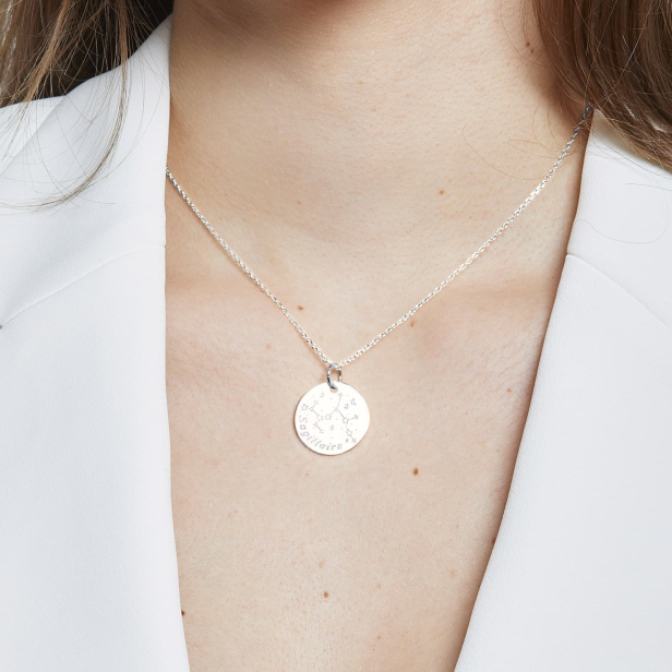 Collier médaille 20 mm astro sagittaire Argent