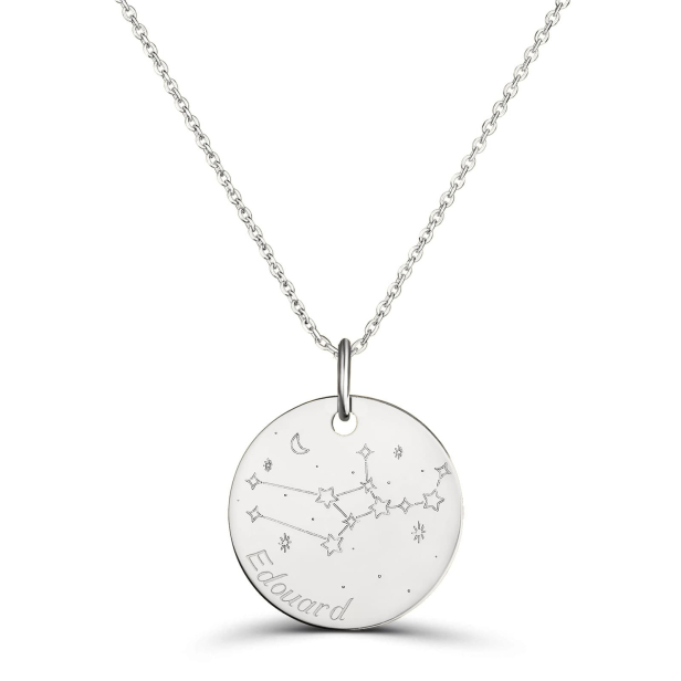 Collier médaille 20 mm astro vierge Argent