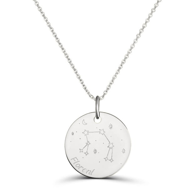 Collier médaille 20 mm astro balance Argent