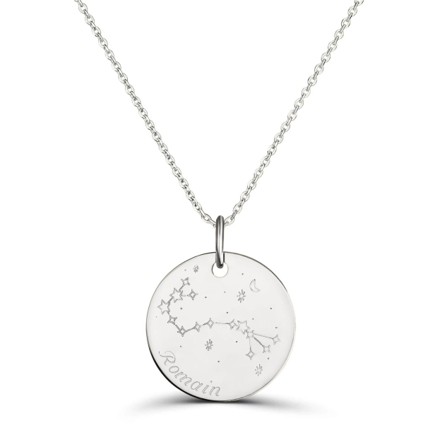 Collier médaille 20 mm astro scorpion Argent