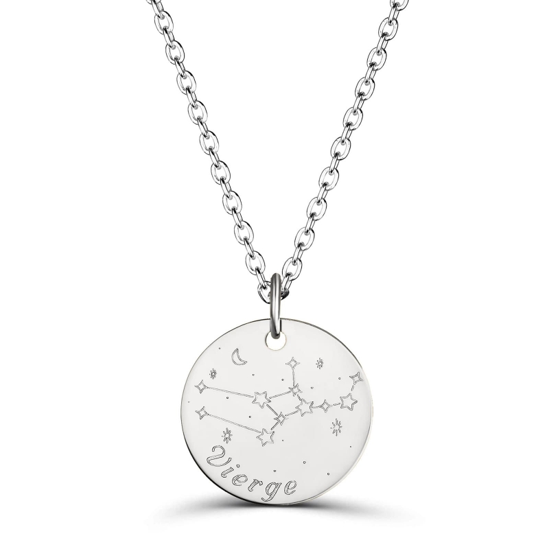 Collier médaille 20 mm homme astro vierge Argent