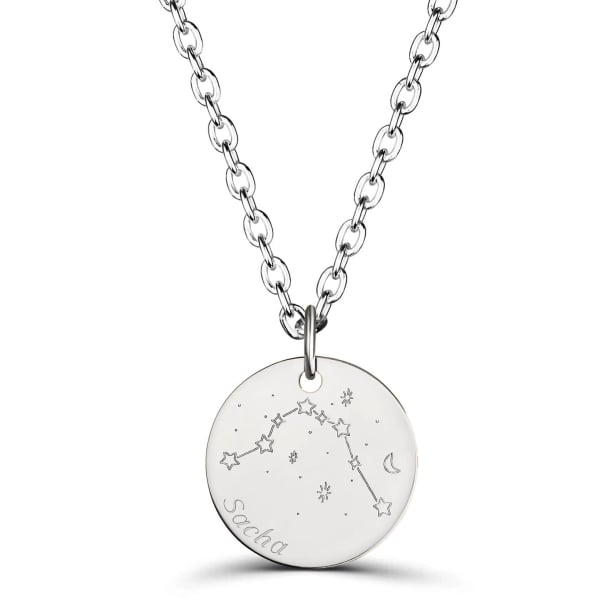Collier médaille 20 mm homme astro verseau Argent