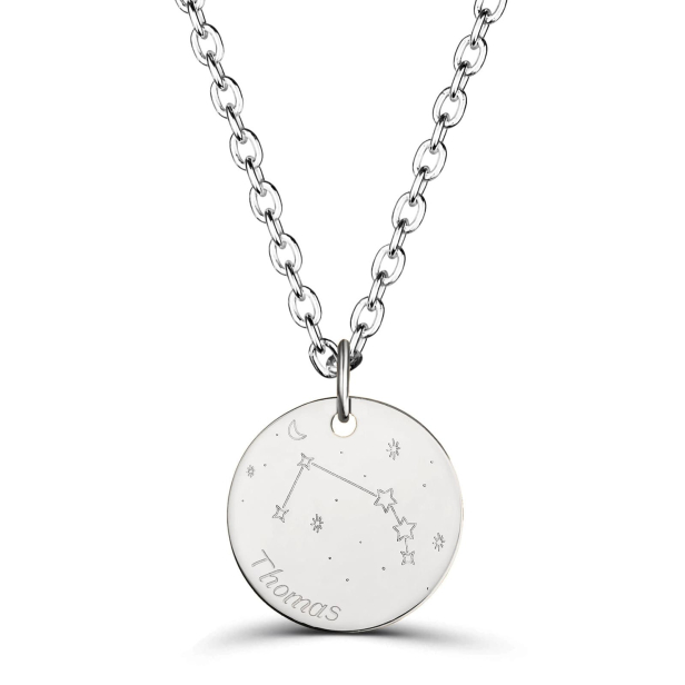 Collier médaille 20 mm homme astro bélier Argent