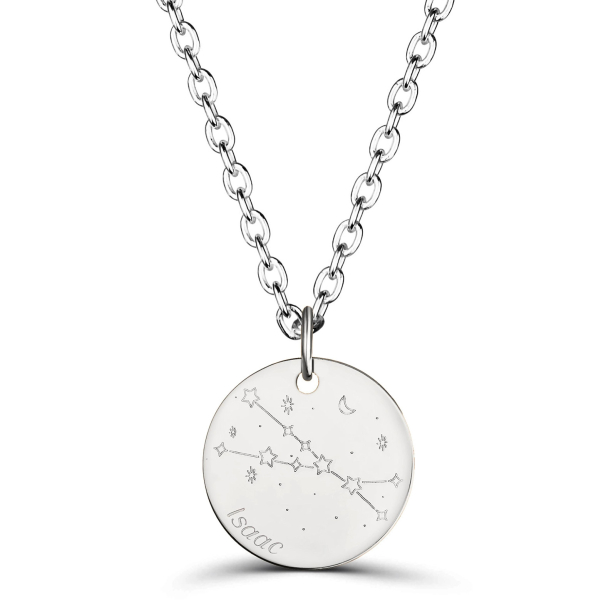 Collier médaille 20 mm homme astro taureau Argent