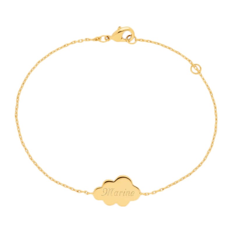 Packshot du bracelet nuage personnalisé en Plaqué Or