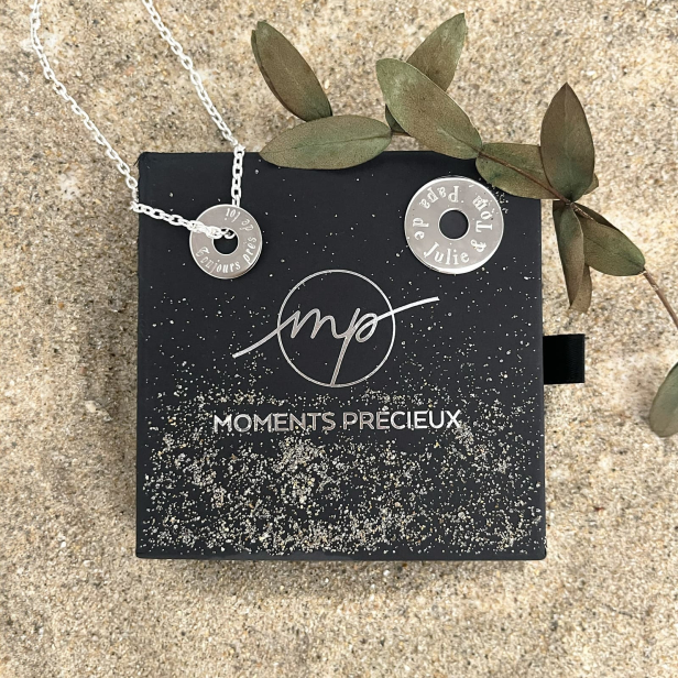 Collier médaille cible 20 mm en Argent