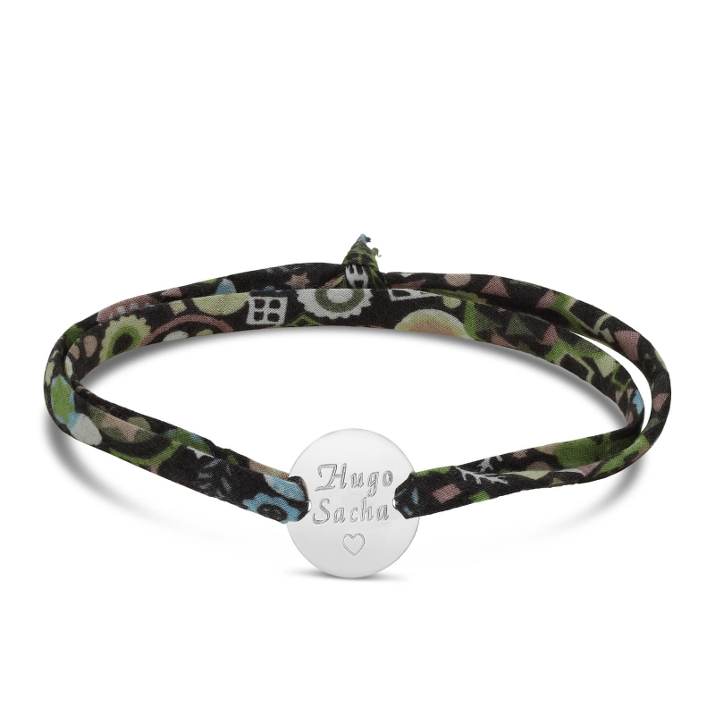 Bracelet liberty médaille 15 mm personnalisée en Argent