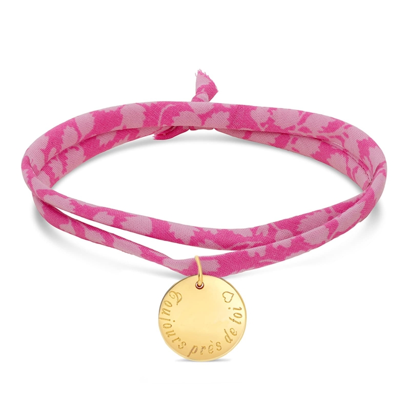 Bracelet liberty et médaille 15 mm Plaqué Or