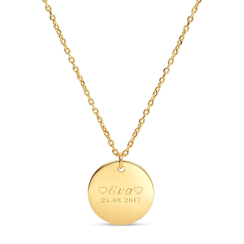 Collier personnalisé plaqué or pour enfant.