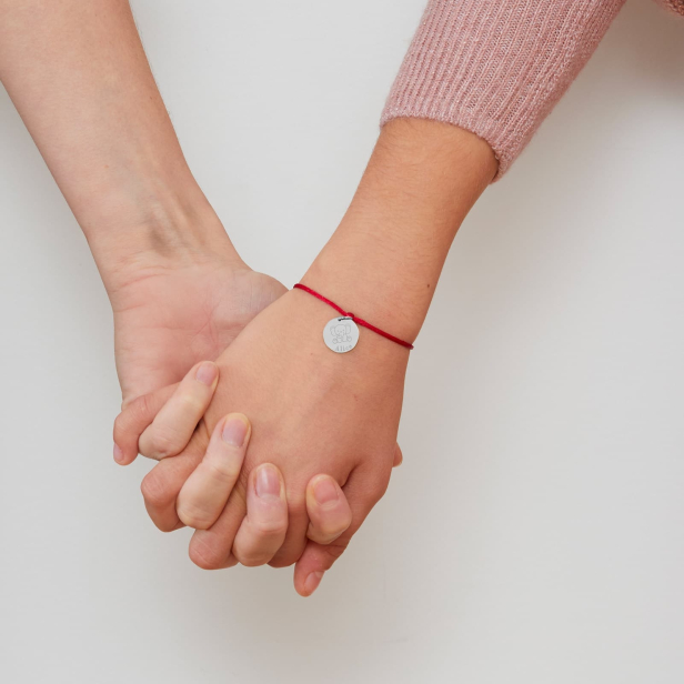 Bracelet personnalisé argent pour enfant avec illustration éléphant.