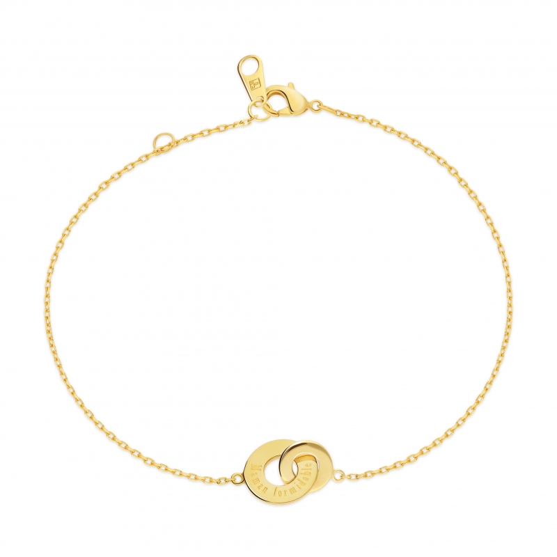 Packshot du bracelet personnalisé anneaux entrelacés Plaqué Or