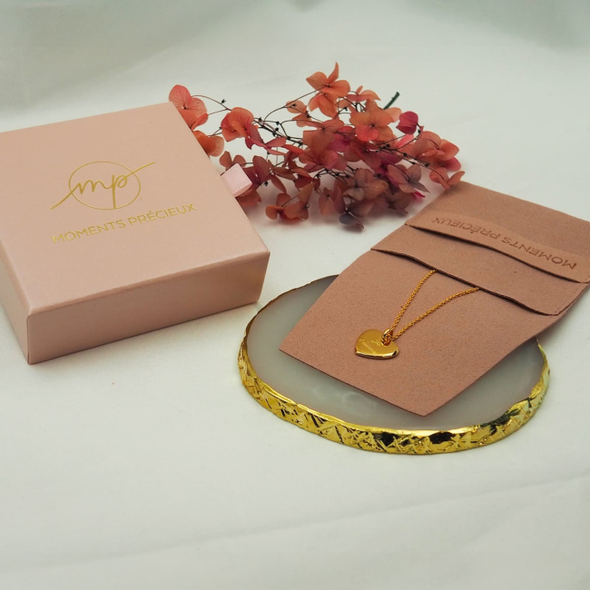 Collier acier pendentif cœur