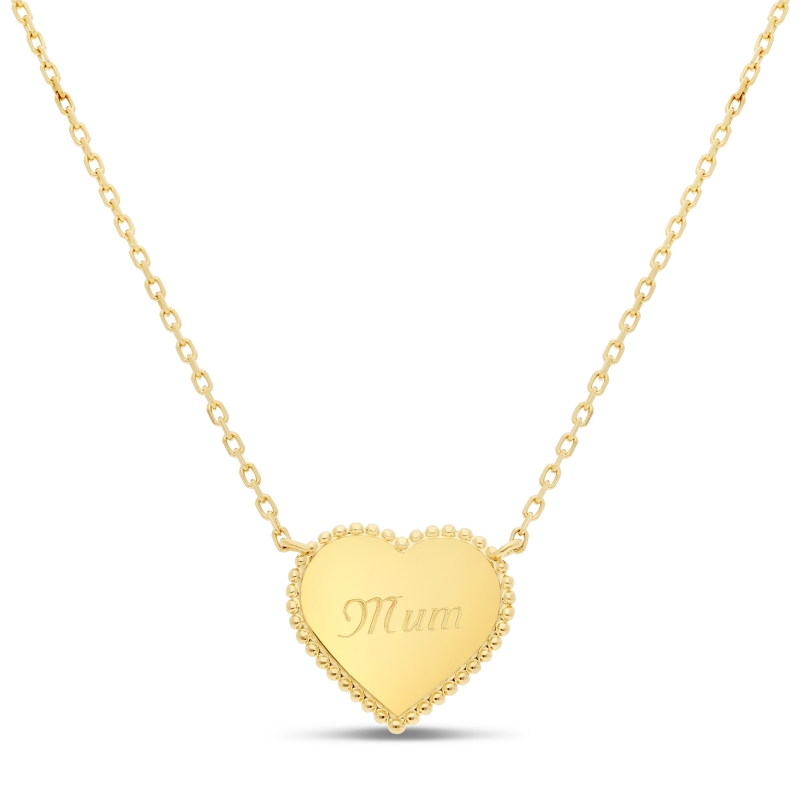 Collier personnalisé médaillon Plaqué Or en forme de cœur