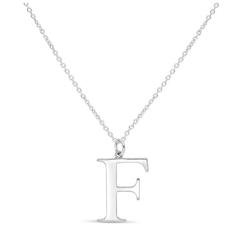 Collier charm lettre 18 mm Argent