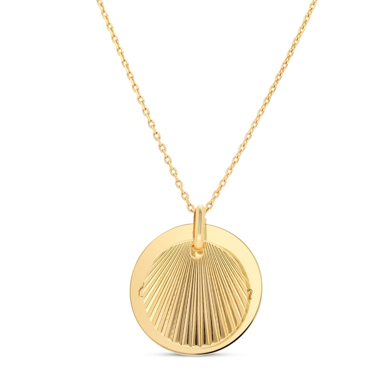 Collier grande médaille et son pendentif Coquillage Plaqué or